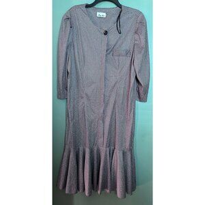 Risa Ann New York Dress Womens 16.5 Lagenlook Victorian Retro Midi Silky Ruffle